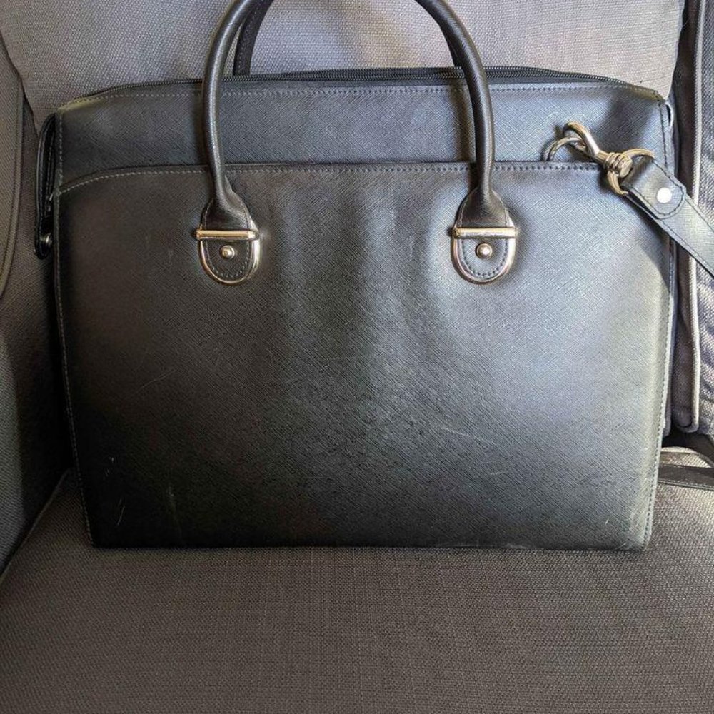 Jack George's Leather Brief Bag 17" x 14" Black